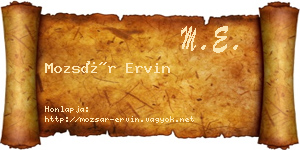 Mozsár Ervin névjegykártya
