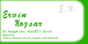 ervin mozsar business card